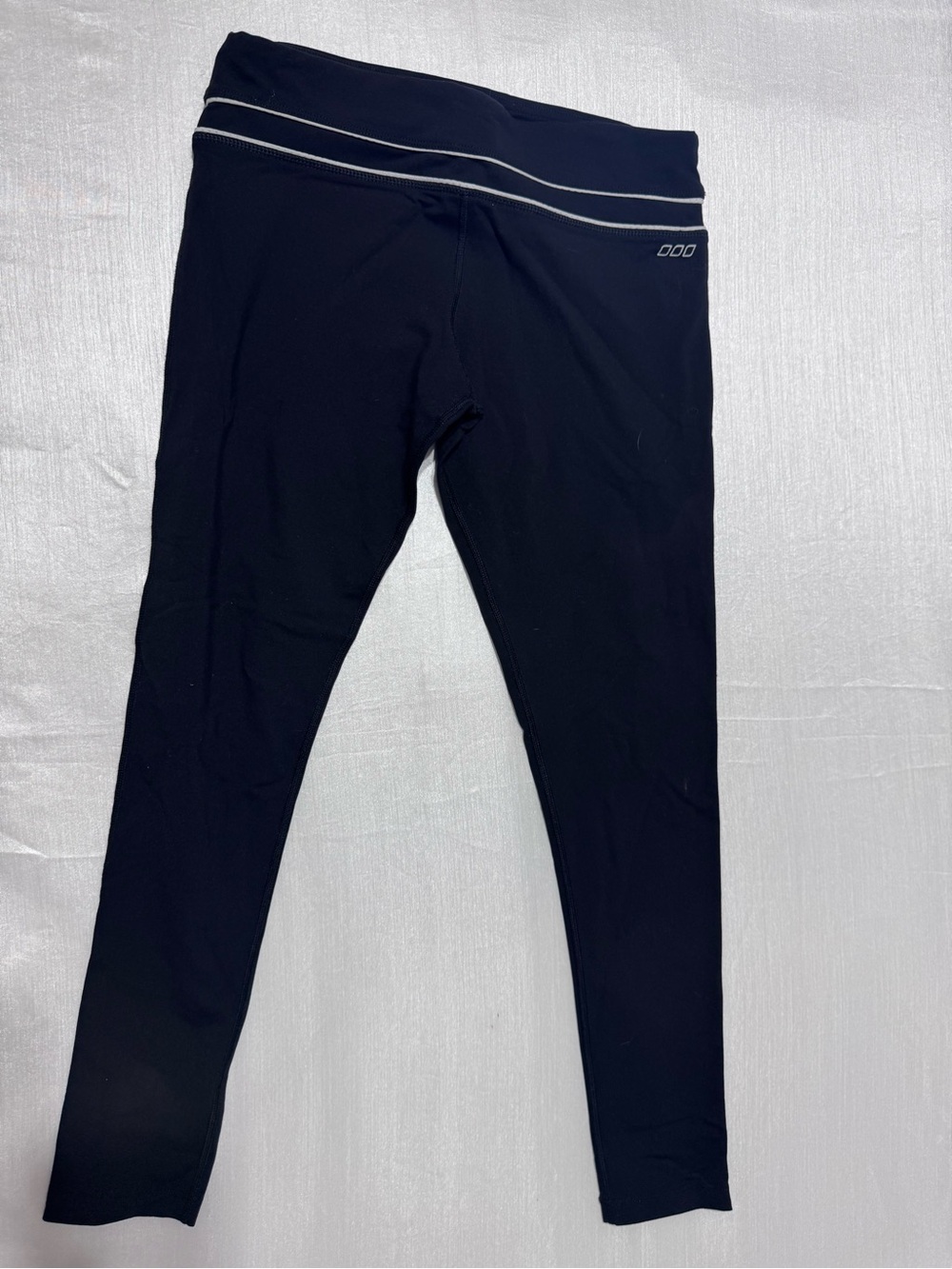 Lorna Jane Black Leggings with White Reflective Piping
